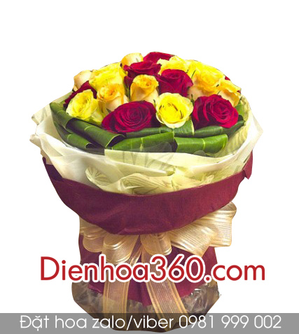 hoa tang sinh nhat, hoa hong, roses-bouquet