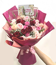 Hoa sinh nhật tông màu hồng lãng mạn