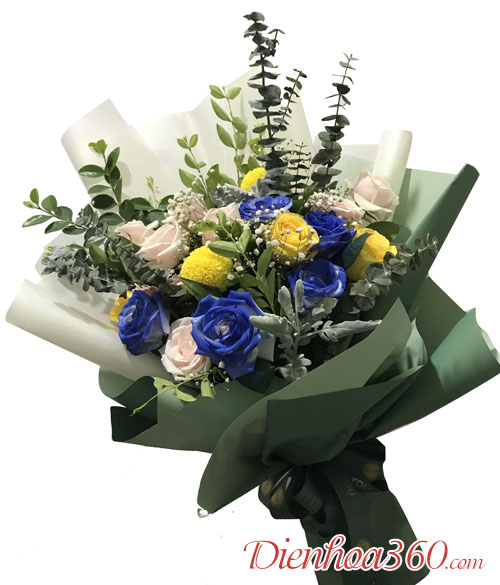 Bó hoa hồng xanh tặng sinh nhật