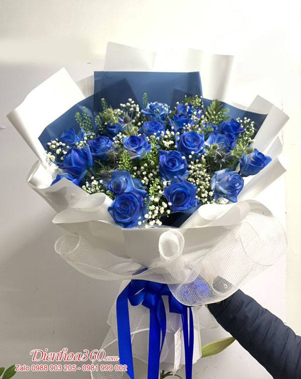 Hoa sinh nhật hoa hồng xanh