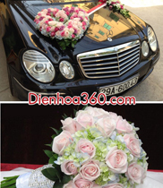 Xe hoa cưới | xe hoa hình tim | flower wedding