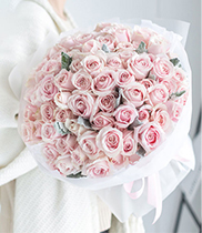 Bó hoa chúc mừng hoa kem hồng