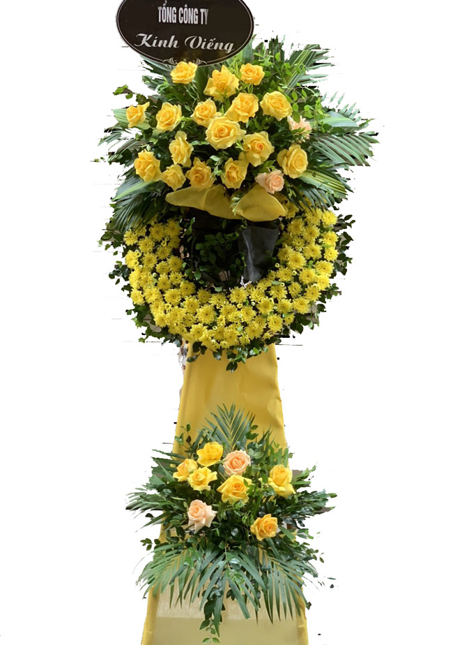 Vòng hoa tang lễ màu vàng 1tr