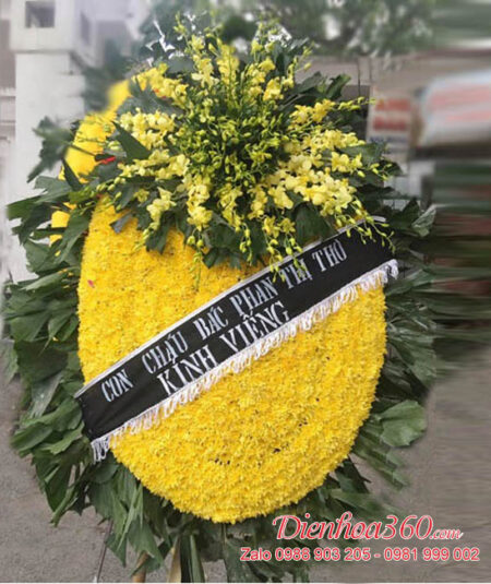 Vòng hoa tang truyền thống hoa cúc