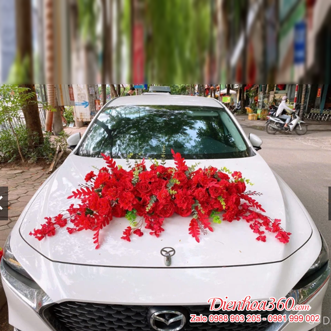 Hoa lụa trang trí xe cưới