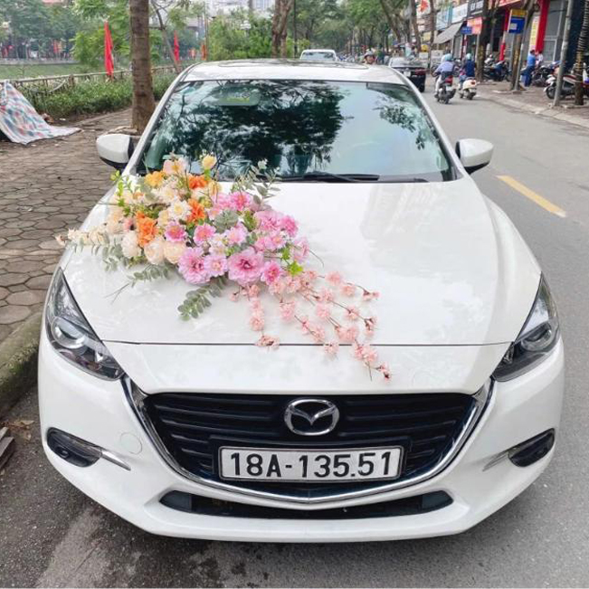 Hoa lụa trang trí xe hoa