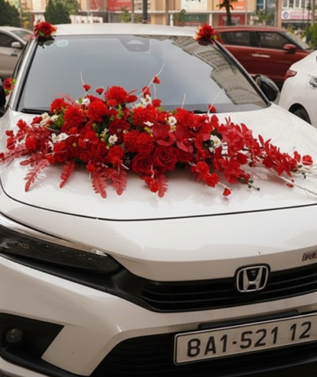 Xe rước dâu màu đỏ
