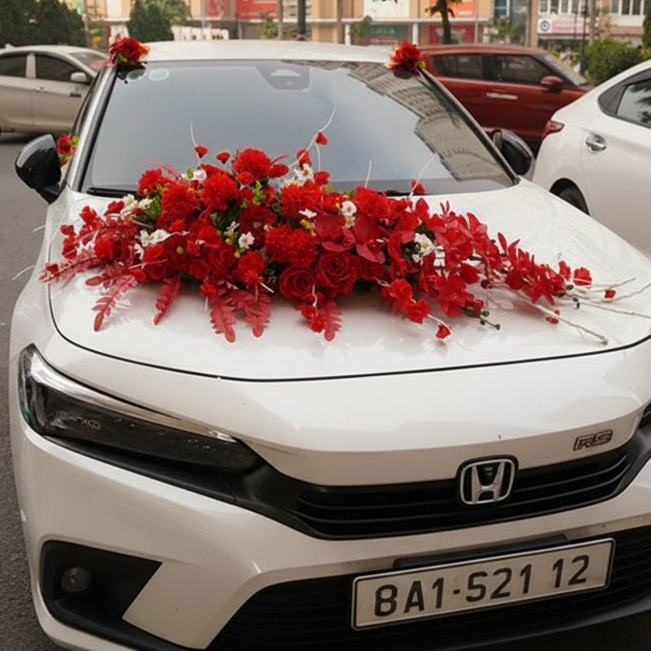 Xe rước dâu màu đỏ
